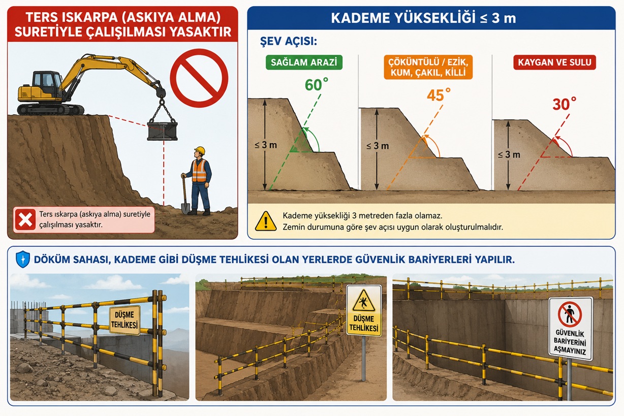 Maden İşleri Şev Açıları Şeması